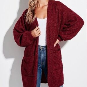 Ava & Viv Deep Red Cardigan Sweater